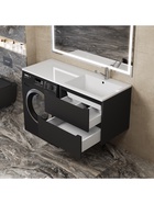 Тумба под раковину Uperwood Tanos, 60х47,5х50 см, подвесная, под стиральную машину, черная   1099422 10994224