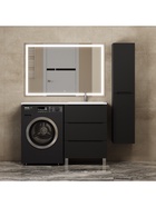 Тумба под раковину Uperwood Tanos, 58х47,5х76,5 см, напольная, под стиральную машину, черная, 3 ящик  (артикул 10994225)  большой выбор товаров оптом и в розницу по низким ценам с доставкой