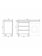 Тумба под раковину Uperwood Tanos, 58х47,5х76,5 см, напольная, под стиральную машину, черная, 3 ящик  (артикул 10994225)  большой выбор товаров оптом и в розницу по низким ценам с доставкой