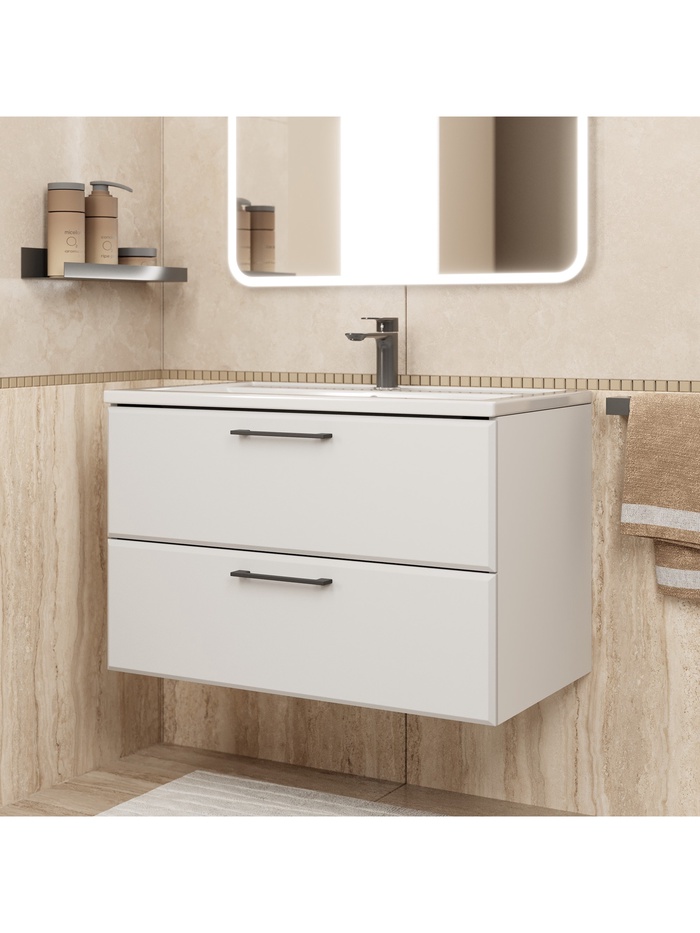 Тумба подвесная Uperwood, с раковиной Uperwood Foster New 80, цвет белый - Фото 1