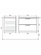 Тумба подвесная Uperwood, с раковиной Uperwood Foster New 70 см, цвет черный  (артикул 10994244)  большой выбор товаров оптом и в розницу по низким ценам с доставкой