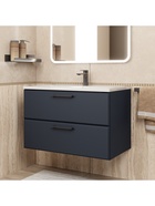 Тумба подвесная Uperwood, с раковиной Uperwood Foster New 80, цвет чёрный - Фото 1