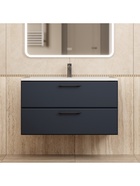 Тумба подвесная Uperwood, с раковиной Uperwood Foster New 90, цвет чёрный - Фото 4
