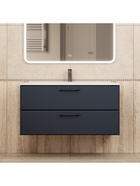 Тумба подвесная Uperwood, с раковиной Uperwood Foster New 100, цвет чёрный - Фото 4