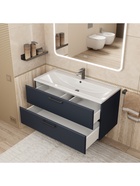 Тумба подвесная Uperwood, с раковиной Uperwood Foster New 100, цвет чёрный - Фото 6