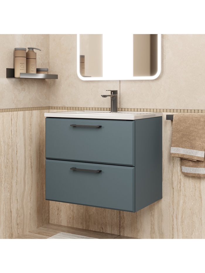 Тумба подвесная Uperwood, с раковиной Uperwood Foster New 60, цвет серый графит - Фото 1