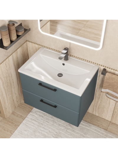 Тумба подвесная Uperwood, с раковиной Uperwood Foster New 70, цвет серый графит