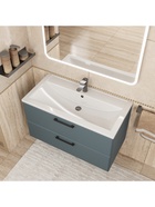 Тумба подвесная Uperwood, с раковиной Uperwood Foster New 90, цвет серый графит - Фото 6