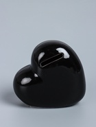 УЦЕНКА Копилка для денег керамика «Сердце - Слушай своё сердце. Купи», чёрное с серебром, 10.5×5×9.5 см - Фото 3