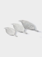 УЦЕНКА Набор блюд «Листья тропические», 60 см, 50 см, 40 см, дерево, белый - Фото 1