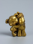 УЦЕНКА Фигурка «Мишка с лошадкой», 8.5×7×6 см, под золото - Фото 2