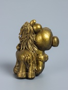 УЦЕНКА Фигурка «Мишка с лошадкой», 8.5×7×6 см, под золото - Фото 3