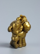 УЦЕНКА Фигурка «Мишка с лошадкой», 8.5×7×6 см, под золото - Фото 4