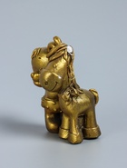 УЦЕНКА Фигурка «Мишка с лошадкой», 8.5×7×6 см, под золото - Фото 5