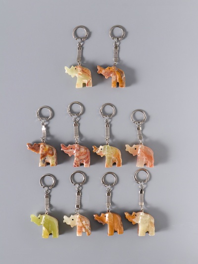 Брелок для ключей на кольце «Слон», набор 10 шт., оникс