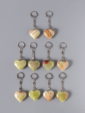Брелок для ключей на кольце «Сердце», 3.5×3.5 см, набор 10 шт., оникс