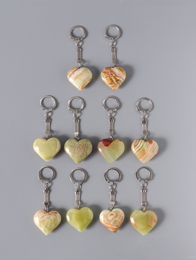 Брелок для ключей на кольце «Сердце», 3.5×3.5 см, набор 10 шт., оникс