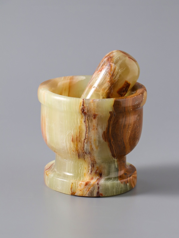 Набор: ступка с пестиком, оникс, 7×8×8.5 см - Фото 1