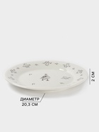 УЦЕНКА Тарелка десертная Доляна «Гуси» цвет белый 20.3×2 см - Фото 2