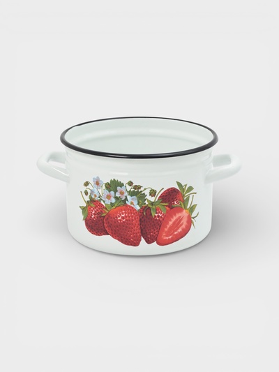 УЦЕНКА Кастрюля эмалированная, 3 л, d=19.2 см, без крышки, белая