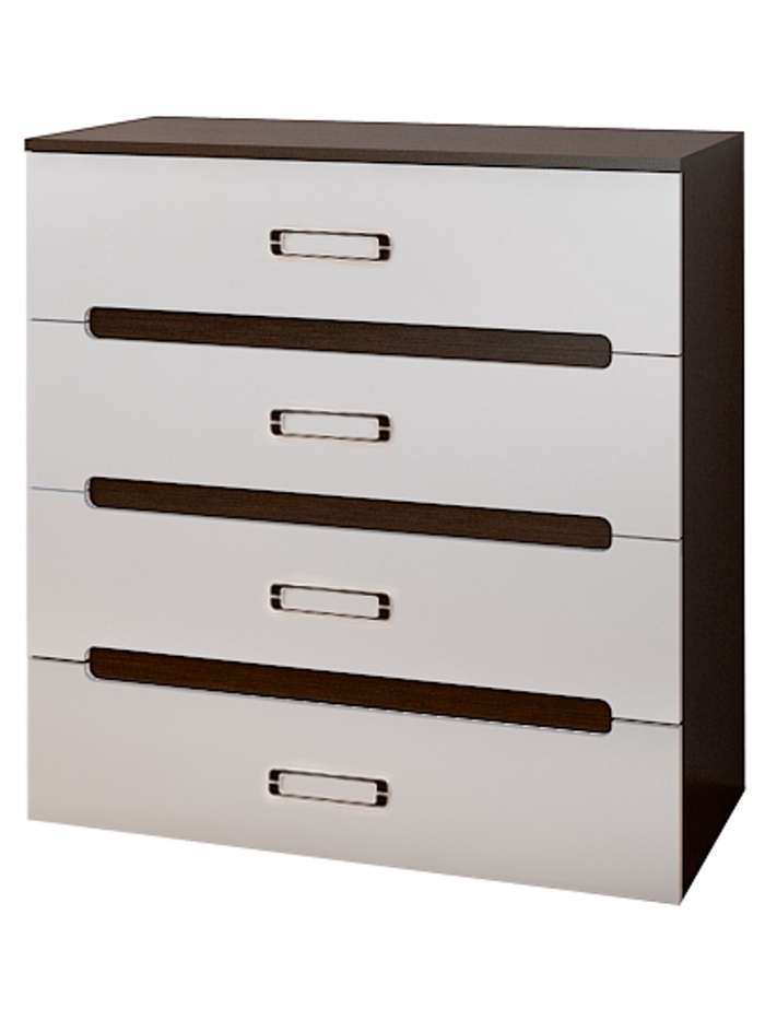Комод для хранения «Вегас», 4 ящика, 850×446×910 мм, цвет венге/белая эмаль МДФ - Фото 1