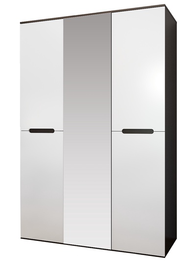 Шкаф трёхстворчатый «Вегас», с зеркалом, 1500×606×2236 мм, цвет венге/белая эмаль МДФ