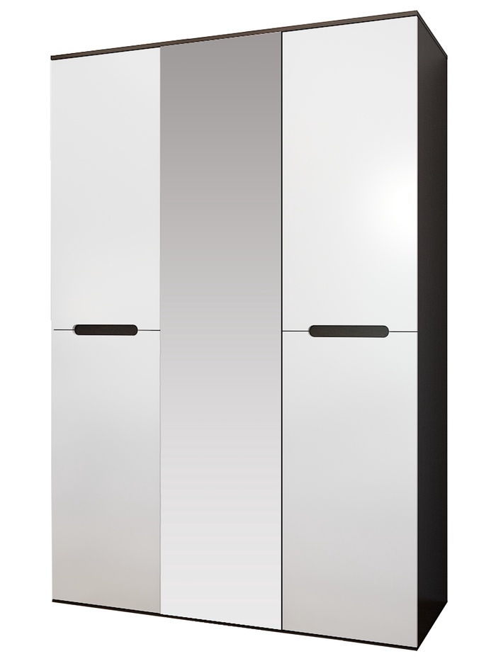 Шкаф трёхстворчатый «Вегас», с зеркалом, 1500×606×2236 мм, цвет венге/белая эмаль МДФ - Фото 1
