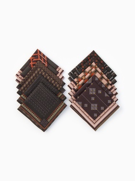 Платки носовые мужские «Этель», 30×30 см, набор 12 шт., 100% хлопок, светло-коричневые, рисунок МИКС