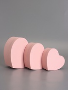 Набор подарочных коробок 3 в 1 сердца, пастельный розовый, 22×20×9; 18.5×17×7.5; 16×14×6 см - Фото 2