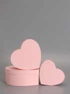 Набор подарочных коробок 3 в 1 сердца, пастельный розовый, 22×20×9; 18.5×17×7.5; 16×14×6 см - Фото 3