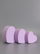 Набор подарочных коробок 3 в 1 сердца, пастельный сиреневый, 22×20×9; 18.5×17×7.5; 16×14×6 см - Фото 2