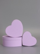 Набор подарочных коробок 3 в 1 сердца, пастельный сиреневый, 22×20×9; 18.5×17×7.5; 16×14×6 см - Фото 3