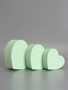 Набор подарочных коробок 3 в 1 сердца, мятный, 22×20×9; 18.5×17×7.5; 16×14×6 см - Фото 2