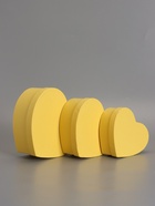 Набор подарочных коробок 3 в 1 сердца, жёлтый, 22×20×9; 18.5×17×7.5; 16×14×6 см - Фото 2