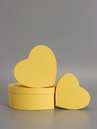 Набор подарочных коробок 3 в 1 сердца, жёлтый, 22×20×9; 18.5×17×7.5; 16×14×6 см - Фото 3