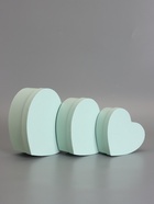 Набор подарочных коробок 3 в 1 сердца, пастельный голубой, 22×20×9; 18.5×17×7.5; 16×14×6 см - Фото 2