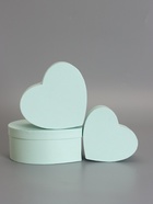 Набор подарочных коробок 3 в 1 сердца, пастельный голубой, 22×20×9; 18.5×17×7.5; 16×14×6 см - Фото 3