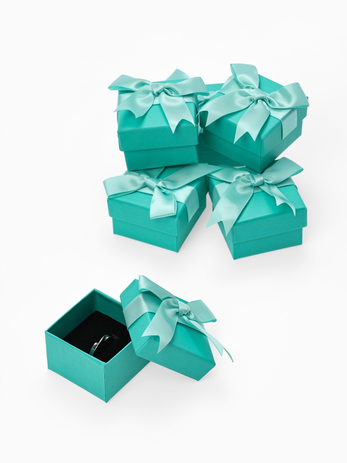 Набор подарочных коробочек 6 шт. под серьги, кольцо «Классика», 5×5 см, (полезная часть 4.5×4.5 см), бирюзовый - Фото 1