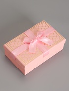 Набор подарочных коробок 3 в 1 прямоугольные с бантом, розовый с золотом, 23×16×9.5; 21×14×8; 19×12×6.5 см  (артикул 10958768)  большой выбор товаров оптом и в розницу по низким ценам с доставкой