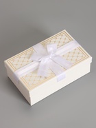 Набор подарочных коробок 3 в 1 прямоугольные с бантом, молочный с золотом, 23×16×9.5; 21×14×8; 19×12×6.5 см  (артикул 10958769)  большой выбор товаров оптом и в розницу по низким ценам с доставкой