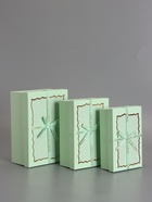 Набор подарочных коробок 3 в 1 прямоугольные с бантом, мятный, 23×16×9.5; 21×14×8; 19×12×6.5 см - Фото 2