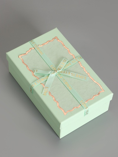 Набор подарочных коробок 3 в 1 прямоугольные с бантом, мятный, 23×16×9.5; 21×14×8; 19×12×6.5 см