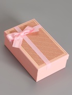 Набор подарочных коробок 3 в 1 прямоугольные с бантом, розовый с золотом, 23×16×9.5; 21×14×8; 19×12×6.5 см  (артикул 10958775)  большой выбор товаров оптом и в розницу по низким ценам с доставкой