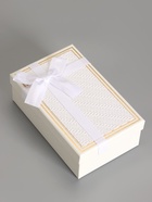 Набор подарочных коробок 3 в 1 прямоугольные с бантом, молочный, 23×16×9.5; 21×14×8; 19×12×6.5 см  (артикул 10958776)  большой выбор товаров оптом и в розницу по низким ценам с доставкой