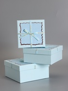 Набор подарочных коробок 3 в 1, прямоугольные с бантом, небесно голубой, 19×19×9.8; 17×17×8; 15×15×6.5 см - Фото 3