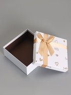 Набор подарочных коробок 3 в 1, прямоугольные с бантом, белый с золотом,19×19×9.8; 17×17×8; 15×15×6.5 см  (артикул 10958785)  большой выбор товаров оптом и в розницу по низким ценам с доставкой