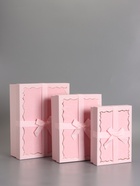 Набор подарочных коробок 3 в 1, прямоугольные с бантом, пастельно-розовый, 33.5×25×11.5; 29×21×9; 24.5×17×6.5 см - Фото 2