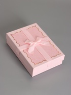 Набор подарочных коробок 3 в 1, прямоугольные с бантом, пастельно-розовый, 33.5×25×11.5; 29×21×9; 24.5×17×6.5 см - Фото 4