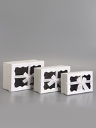 Набор подарочных коробок 3 в 1, прямоугольные с окном, белый, 23×16×9.5; 21×14×8; 19×12×6.5 см  (артикул 10958795)  большой выбор товаров оптом и в розницу по низким ценам с доставкой