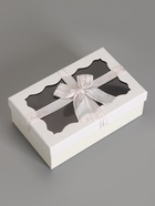 Набор подарочных коробок 3 в 1, прямоугольные с окном, белый, 23×16×9.5; 21×14×8; 19×12×6.5 см  (артикул 10958795)  большой выбор товаров оптом и в розницу по низким ценам с доставкой